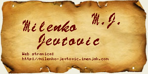 Milenko Jevtović vizit kartica